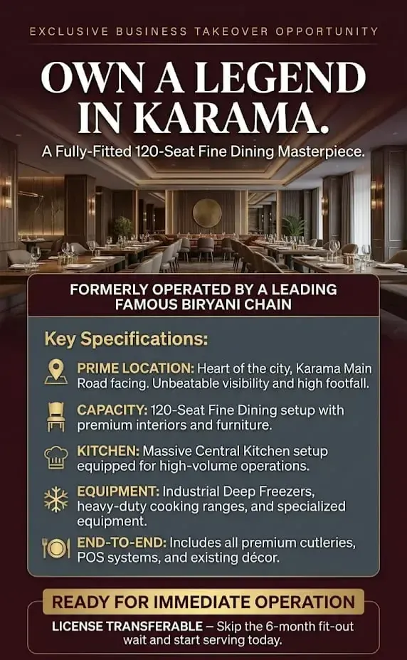 Premium Fully Fitted Restaurant for Sale in Dubai – High Revenue Fine Dining Opportunity